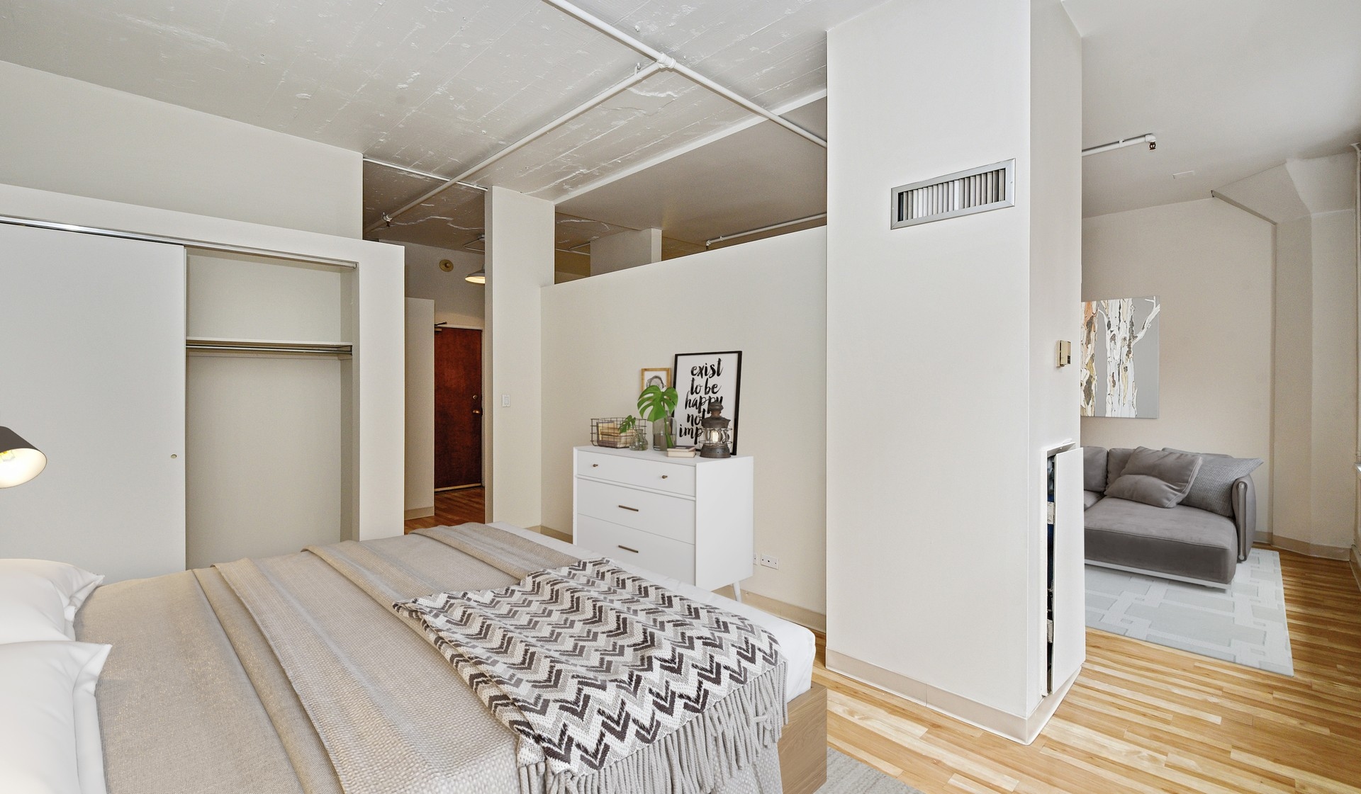 Bedrooms with high ceilings and original features
