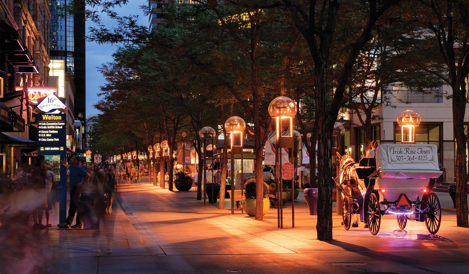 Fine restaurants, shopping, and entertainment on 16th Street Mall